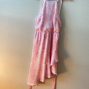 White dress with pink hearts printed